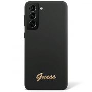   Guess GUHCS23MSLSMK S23+ S916 negru / negru hard Husă silicon Vintage aur Logo husă