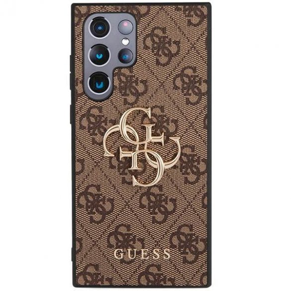 Guess GUHCS23L4GMGBR S23 Ultra S918 maro/maro  închis 4G Big Metal Logo husă