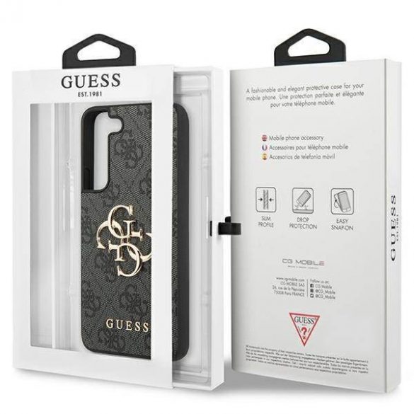 Guess GUHCS23S4GMGGR S23 S911 gri/gri hard Husă 4G Big Metal Logo husă