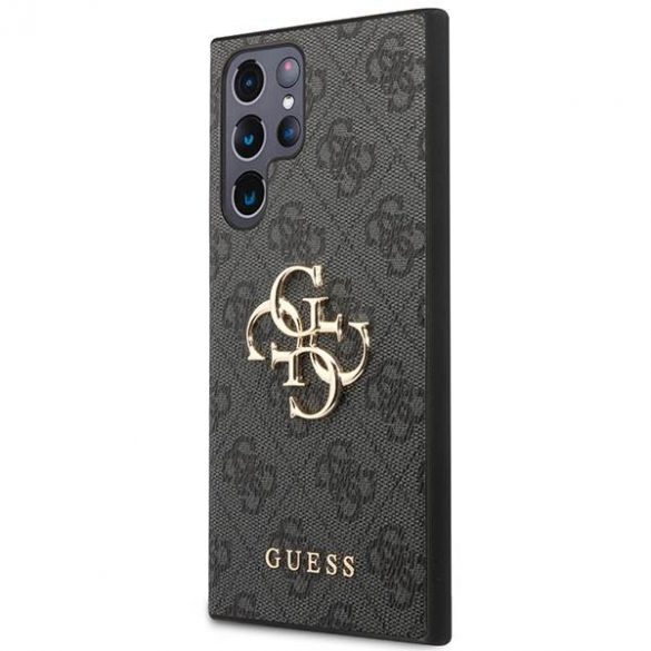 Guess GUHCS23L4GMGGR S23 Ultra S918 szary/gri carcasă rigidă 4G Big Metal Logo