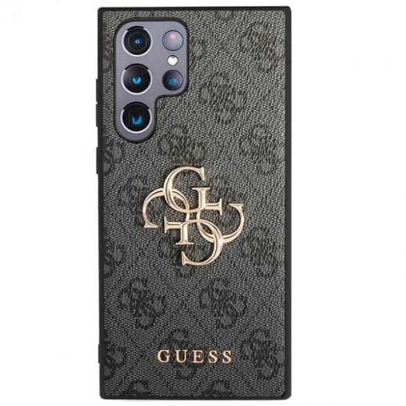 Guess GUHCS23L4GMGGR S23 Ultra S918 szary/gri carcasă rigidă 4G Big Metal Logo