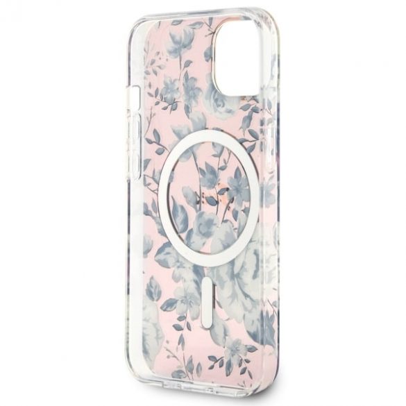 Guess GUHMP14SHCFWSP iPhone 14 / 15 / 13 6.1" rożowy/roz hardcase Flower MagSafe