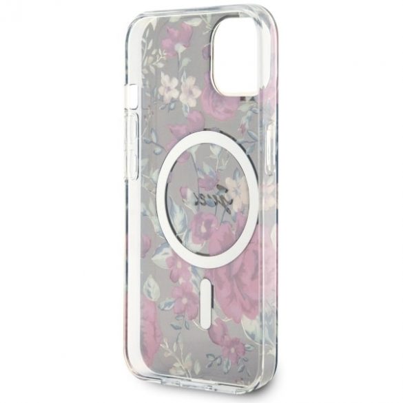 Guess GUHMP14SHCFWSA iPhone 14 / 15 / 13 6.1" zielony/kaki hardcase Flower MagSafe