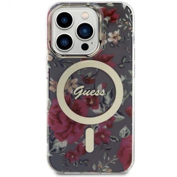 Guess GUHMP14LHCFWSA iPhone 14 Pro 6.1 zielony/kaki hardcase Flower MagSafe"