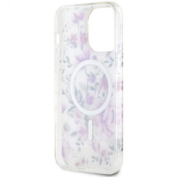 Guess GUHMP14LHCFWST Husă rigidă transparentă pentru iPhone 14 Pro 6.1 Flower MagSafe"