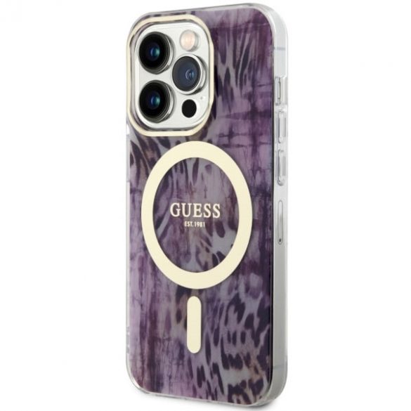 Guess GUHMP14LHLEOPWP iPhone 14 Pro 6.1 rożowy/roz hardcase Leopard MagSafe"