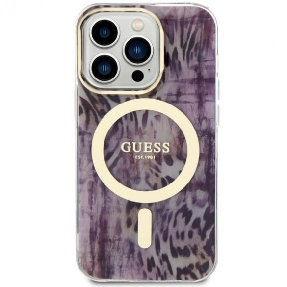 Guess GUHMP14LHLEOPWP iPhone 14 Pro 6.1 rożowy/roz hardcase Leopard MagSafe"