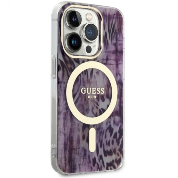 Guess GUHMP14LHLEOPWP iPhone 14 Pro 6.1 rożowy/roz hardcase Leopard MagSafe"