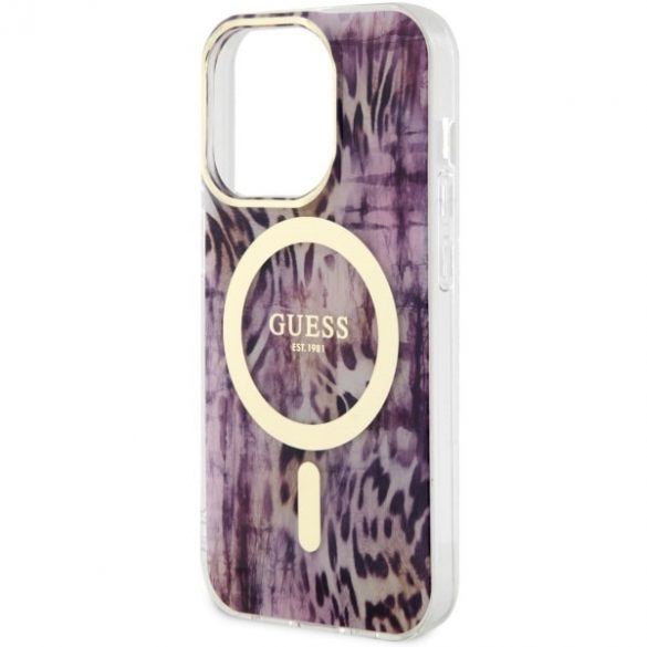 Guess GUHMP14LHLEOPWP iPhone 14 Pro 6.1 rożowy/roz hardcase Leopard MagSafe"