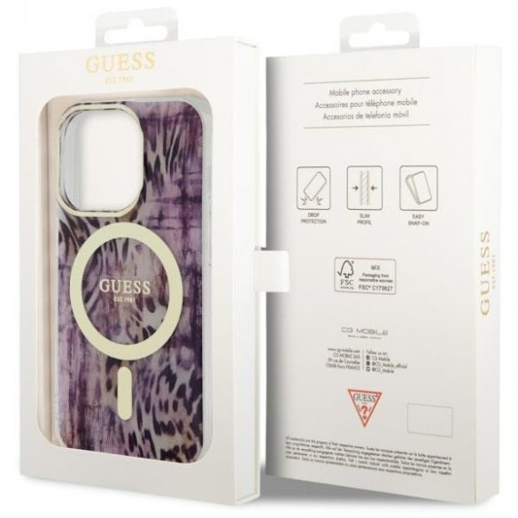 Guess GUHMP14LHLEOPWP iPhone 14 Pro 6.1 rożowy/roz hardcase Leopard MagSafe"