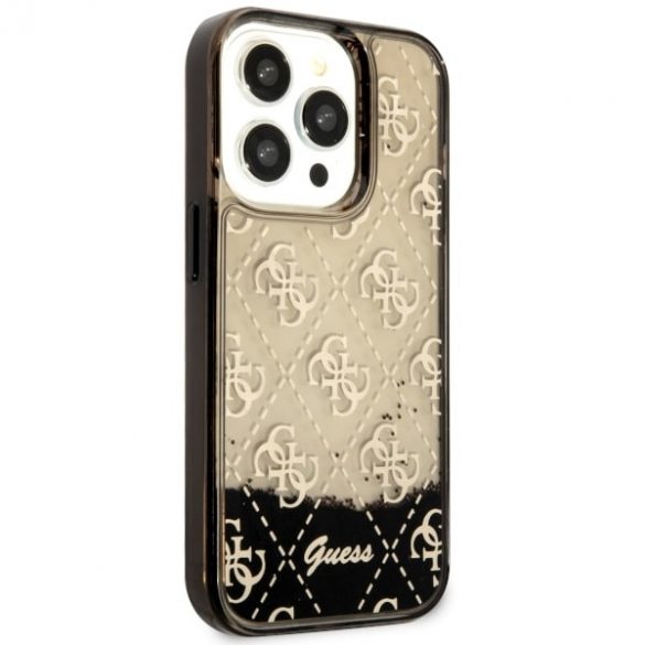 Guess GUHCP14LLC4PSGK iPhone 14 Pro 6.1 carcasă rigidă/neagră Liquid Glitter 4G Transculent"