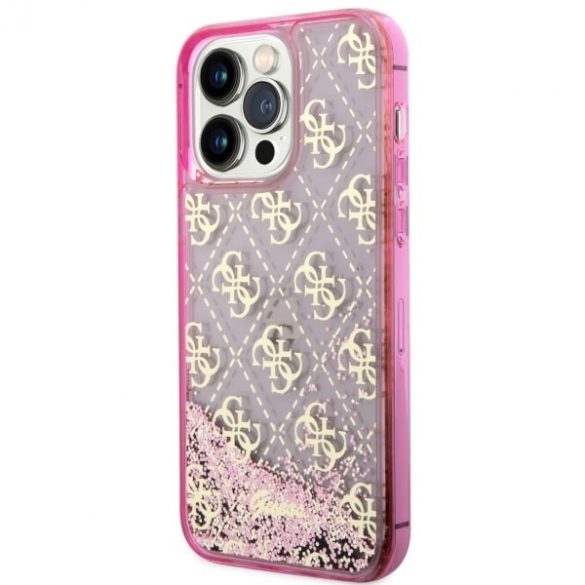 Guess GUHCP14LLC4PSGP iPhone 14 Pro 6.1 rożowy/roz husă rigidă Liquid Glitter 4G Transculent"