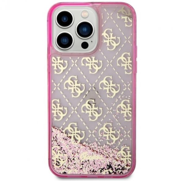 Guess GUHCP14LLC4PSGP iPhone 14 Pro 6.1 rożowy/roz husă rigidă Liquid Glitter 4G Transculent"