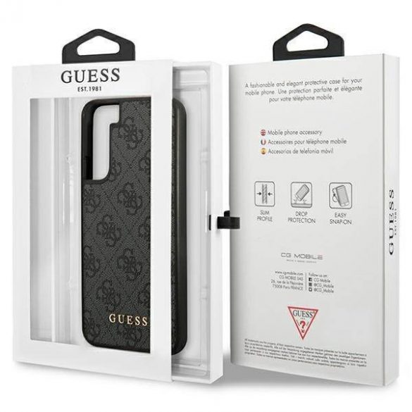 Guess GUHCS23SG4GFGR S23 S911 szary/gri carcasă rigidă 4G Metal Gold Logo