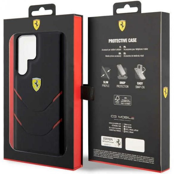 Ferrari FEHCS23LPBAK S23 Ultra S918 carcasă rigidă/neagră Hot Stamp Lines