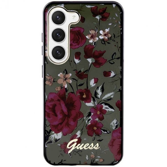 Guess GUHCS23SHCFWSA S23 S911 verde/kaki hard Husă Flower Collection