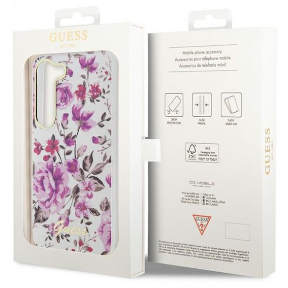 Guess GUHCS23MHCFWST S23+ S916 biały/alb hardcase Collection Flower