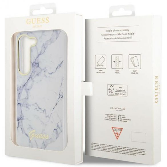 Guess GUHCS23MPCUMAH S23+ S916 biały/alb hardcase Marble