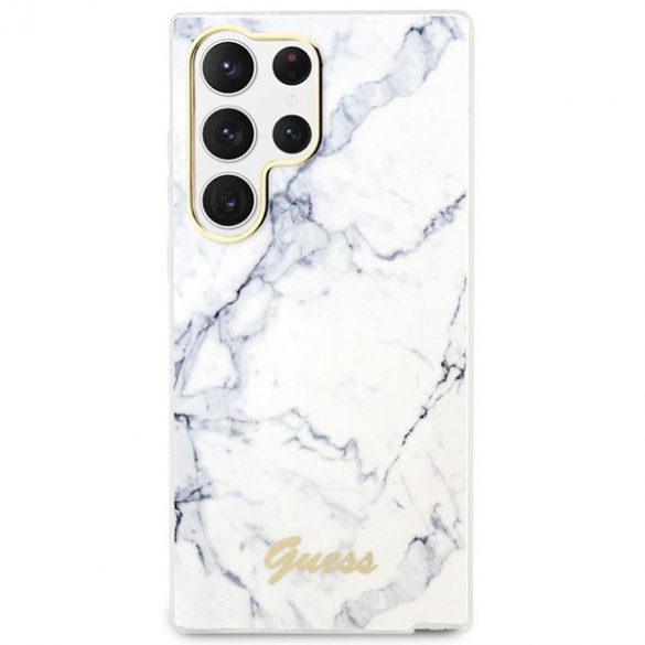 Guess GUHCS23LPCUMAH S23 Ultra S918 biały/alb hardcase Marble