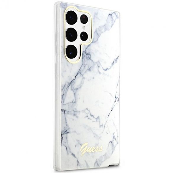 Guess GUHCS23LPCUMAH S23 Ultra S918 biały/alb hardcase Marble