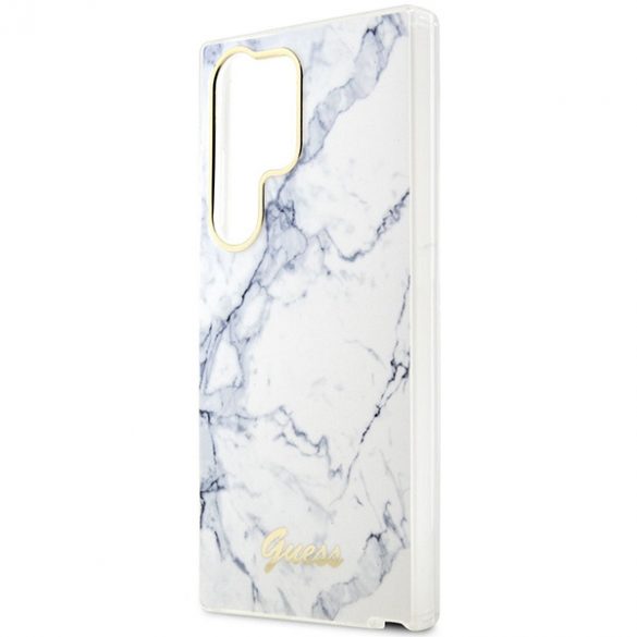 Guess GUHCS23LPCUMAH S23 Ultra S918 biały/alb hardcase Marble