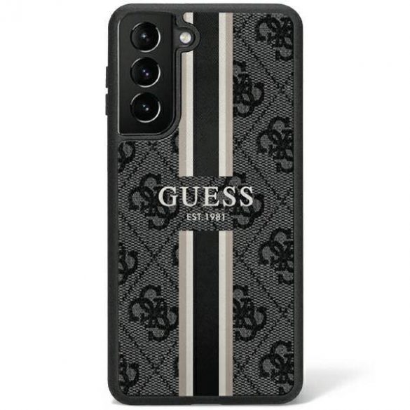 Guess GUHCS23SP4RPSK S23 S911 negru / negru hard Husă 4G imprimate Stripe husă