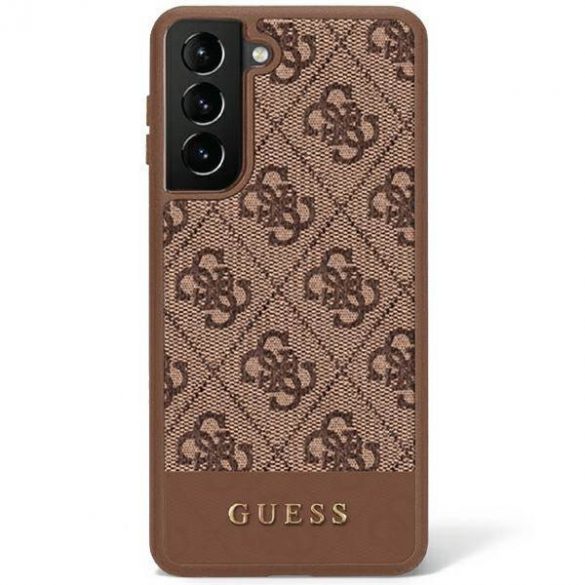 Guess GUHCS23LG4GLBR S23 Ultra S918 husă rigidă maro/brązowy 4G Stripe Collection