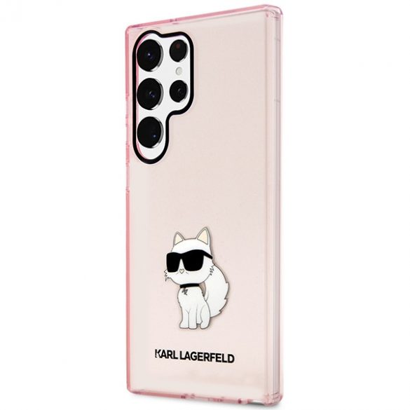 Karl Lagerfeld KLHCS23LHNCHTCP S23 Ultra S918 roz/roz hard Husă Ikonik Choupette