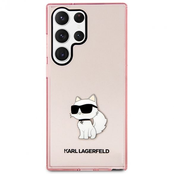 Karl Lagerfeld KLHCS23LHNCHTCP S23 Ultra S918 roz/roz hard Husă Ikonik Choupette