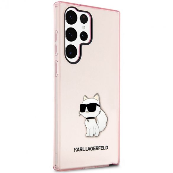 Karl Lagerfeld KLHCS23LHNCHTCP S23 Ultra S918 roz/roz hard Husă Ikonik Choupette