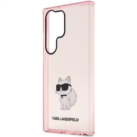 Karl Lagerfeld KLHCS23LHNCHTCP S23 Ultra S918 roz/roz hard Husă Ikonik Choupette