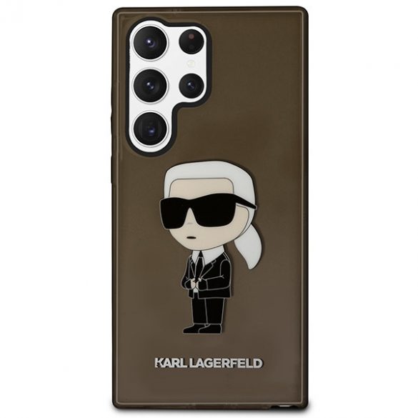 Karl Lagerfeld KLHCS23LHNIKTCK S23 Ultra S918 negru / negru hard Husă Ikonik Karl Lagerfeld