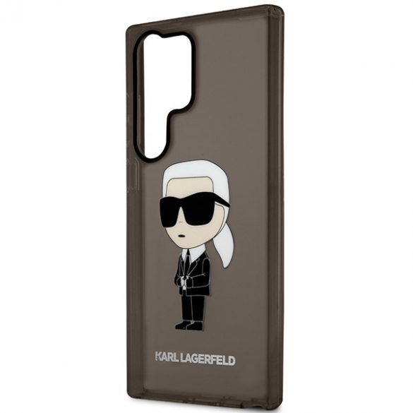 Karl Lagerfeld KLHCS23LHNIKTCK S23 Ultra S918 negru / negru hard Husă Ikonik Karl Lagerfeld