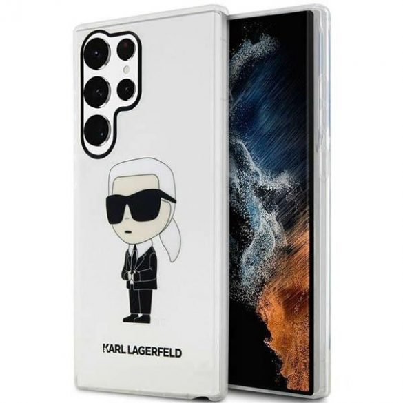 Karl Lagerfeld KLHCS23LHNIKTCT S23 Ultra S918 husă rigidă transparentă Ikonik Karl Lagerfeld