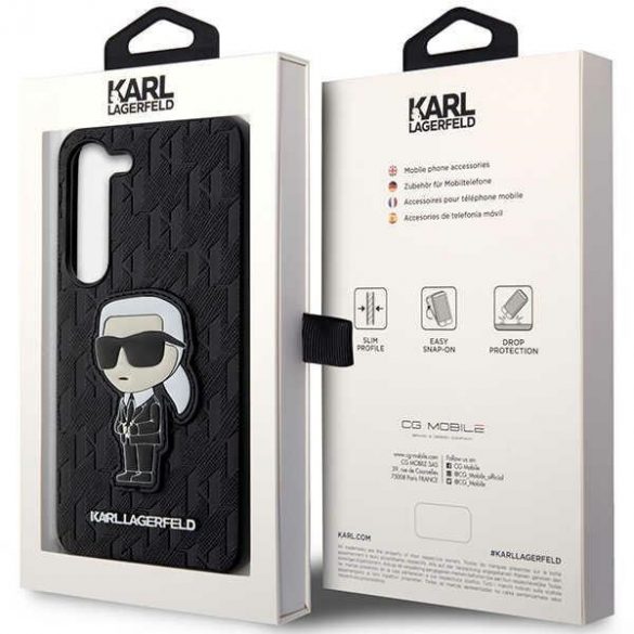 Karl Lagerfeld KLHCS23MSAKLHKPK S23+ S916 hardcase czarny/negru Saffiano Monogram Ikonik