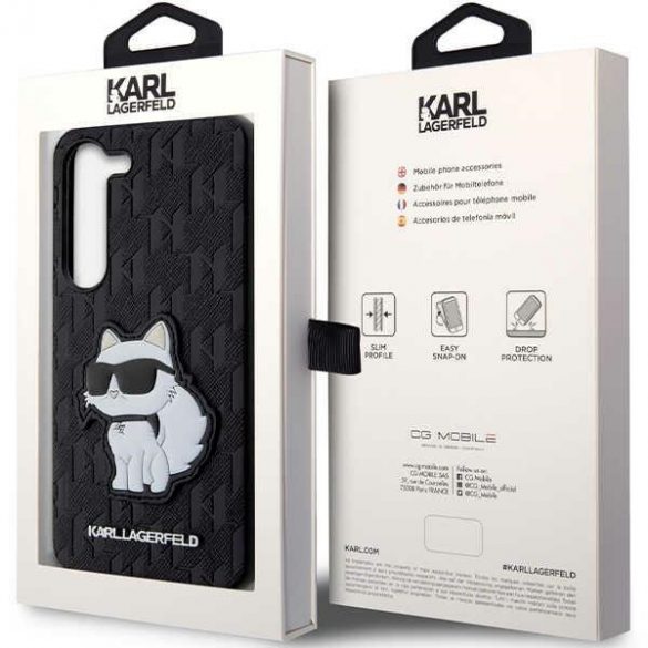 Karl Lagerfeld KLHCS23MSAKLHCPK S23+ S916 hardcase czarny/negru Saffiano Monogram Choupette