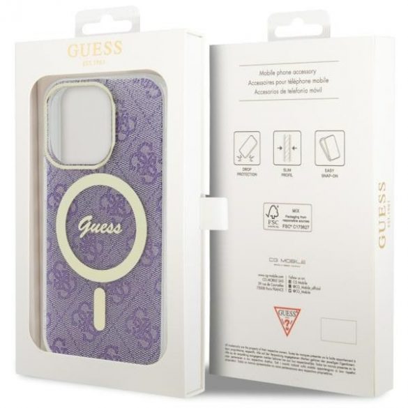 Guess GUHMP14LH4STU iPhone 14 Pro 6.1 husă rigidă violet/violet 4G MagSafe"