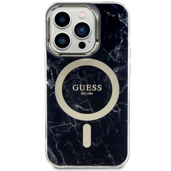 Guess GUHMP14LPCUMAK iPhone 14 Pro 6.1 carcasă rigidă/neagră Marble MagSafe"