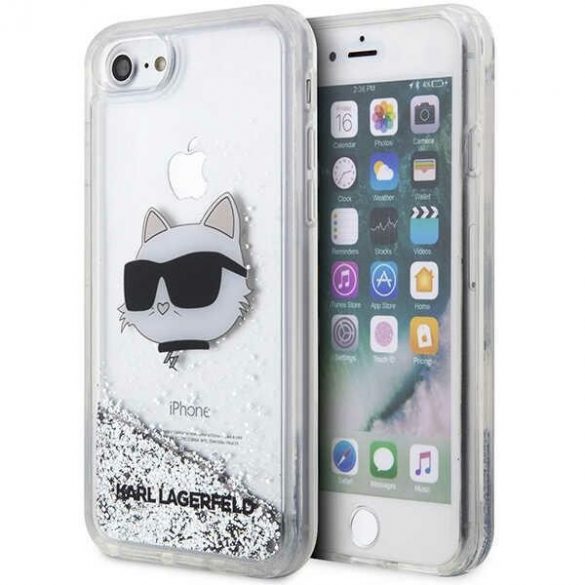 Karl Lagerfeld KLHCI8LNCHCS iPhone 7/8/ SE 2020 / SE 2022 srebrny/silver hard Husă Glitter Choupette Head