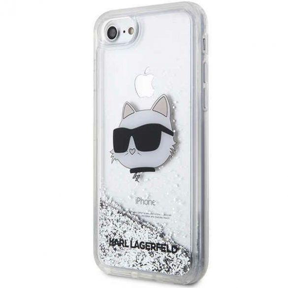 Karl Lagerfeld KLHCI8LNCHCS iPhone 7/8/ SE 2020 / SE 2022 srebrny/silver hard Husă Glitter Choupette Head