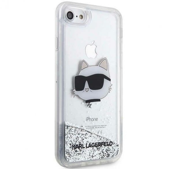 Karl Lagerfeld KLHCI8LNCHCS iPhone 7/8/ SE 2020 / SE 2022 srebrny/silver hard Husă Glitter Choupette Head