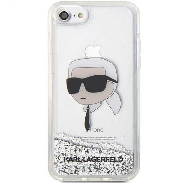 Karl Lagerfeld KLHCI8LNKHCH iPhone 7/8/ SE 2020 / SE 2022 husă rigidă srebrny/argintiu Glitter Karl Head