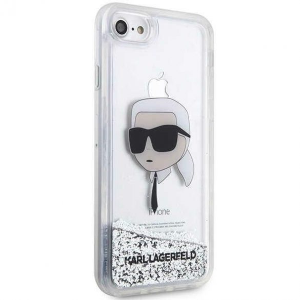 Karl Lagerfeld KLHCI8LNKHCH iPhone 7/8/ SE 2020 / SE 2022 husă rigidă srebrny/argintiu Glitter Karl Head