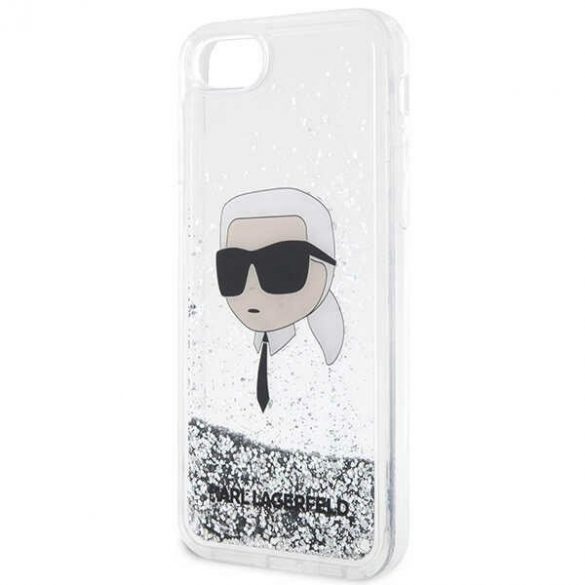 Karl Lagerfeld KLHCI8LNKHCH iPhone 7/8/ SE 2020 / SE 2022 husă rigidă srebrny/argintiu Glitter Karl Head