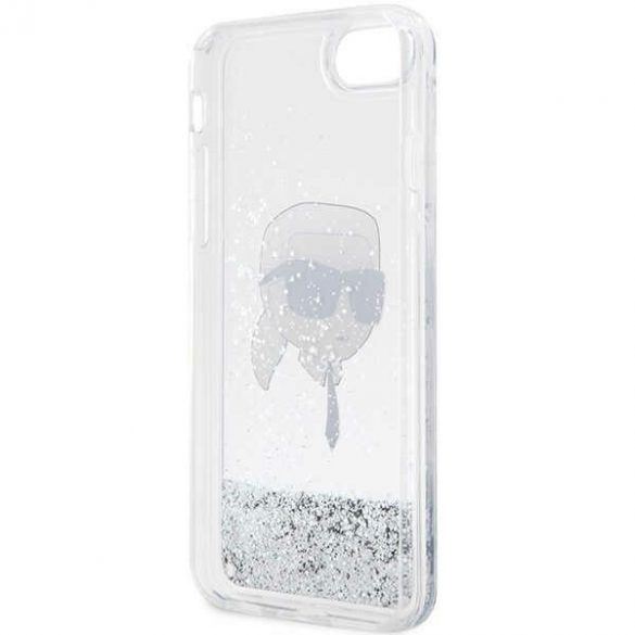 Karl Lagerfeld KLHCI8LNKHCH iPhone 7/8/ SE 2020 / SE 2022 husă rigidă srebrny/argintiu Glitter Karl Head