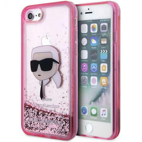 Karl Lagerfeld KLHCI8LNKHCP iPhone 7/8/ SE 2020 / SE 2022 roz/roz hard Husă Glitter Karl Head