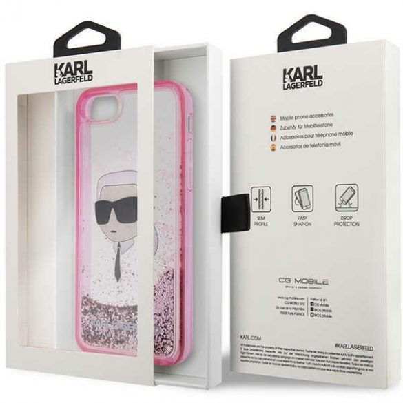 Karl Lagerfeld KLHCI8LNKHCP iPhone 7/8/ SE 2020 / SE 2022 roz/roz hard Husă Glitter Karl Head