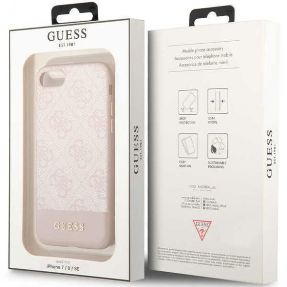 Guess GUHCI8G4GLPI iPhone 7/8/SE 2020 / SE 2022 roz/roz hard Husă 4G Stripe Collection