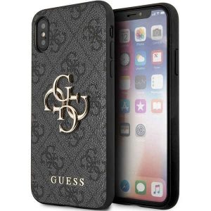 Guess GUHCPX4GMGGR iPhone X/XS gri/gri hard Husă 4G Big Metal Logo