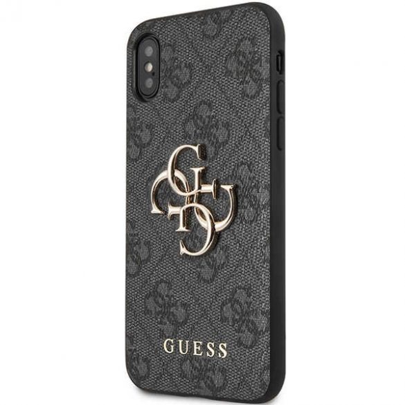 Guess GUHCPX4GMGGR iPhone X/XS gri/gri hard Husă 4G Big Metal Logo